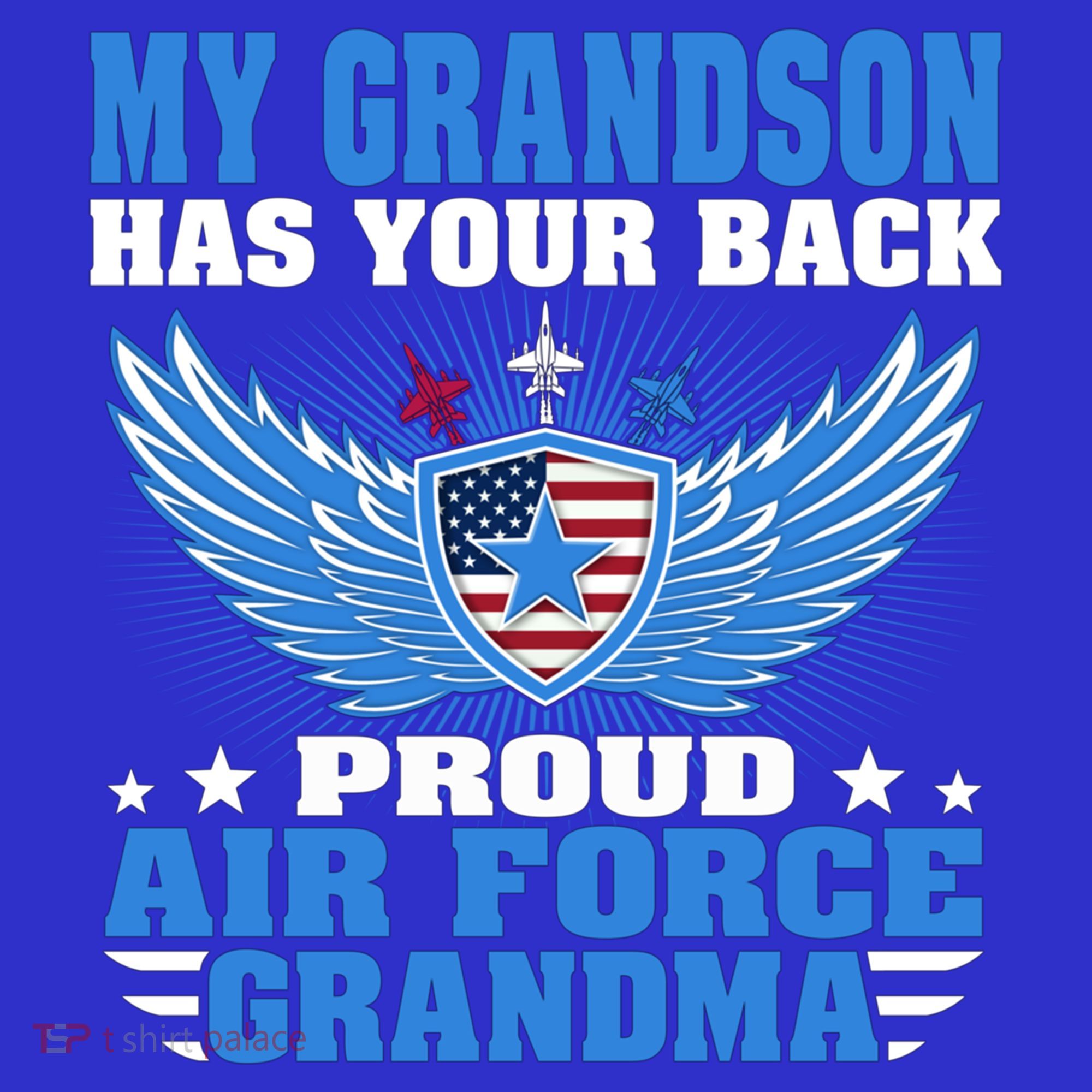 My Grandson Has Your Back Proud Air Force Grandma Military Cool Gift Polo