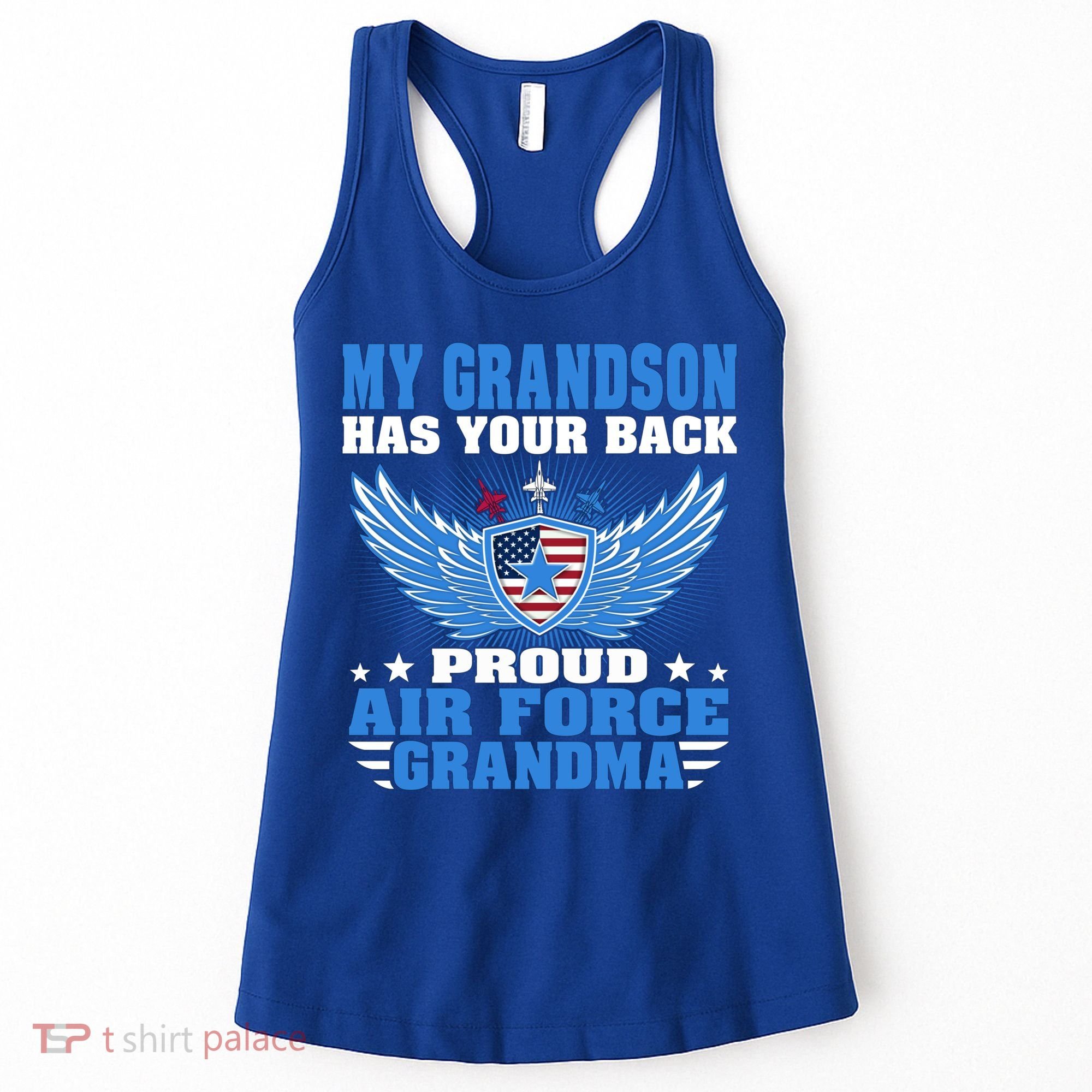 My Grandson Has Your Back Proud Air Force Grandma Military Cool Gift Women's Tank Top
