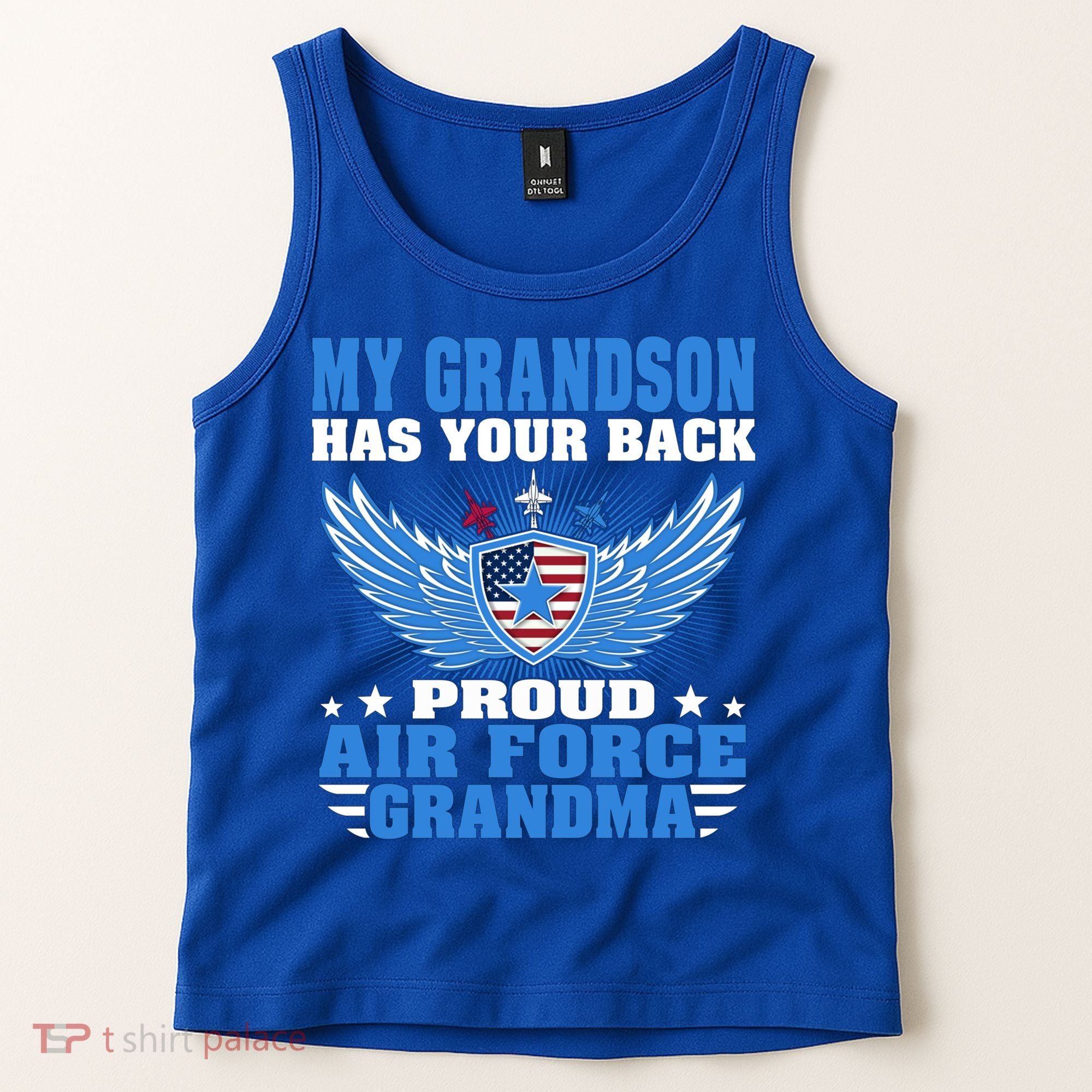 My Grandson Has Your Back Proud Air Force Grandma Military Cool Gift Tank Top
