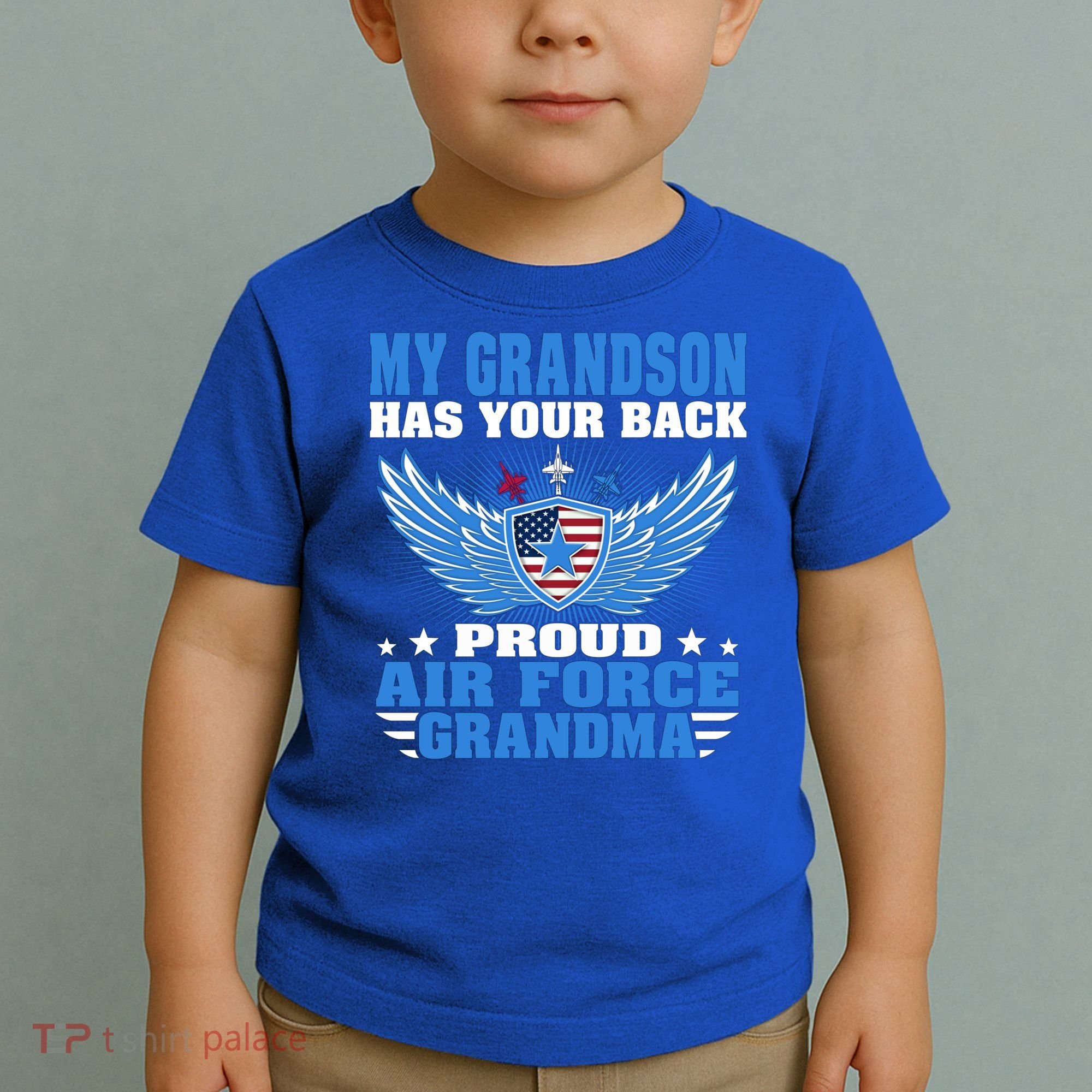 My Grandson Has Your Back Proud Air Force Grandma Military Cool Gift Toddler T-Shirt