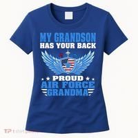 My Grandson Has Your Back Proud Air Force Grandma Military Cool Gift Women's T-Shirt thumb 0