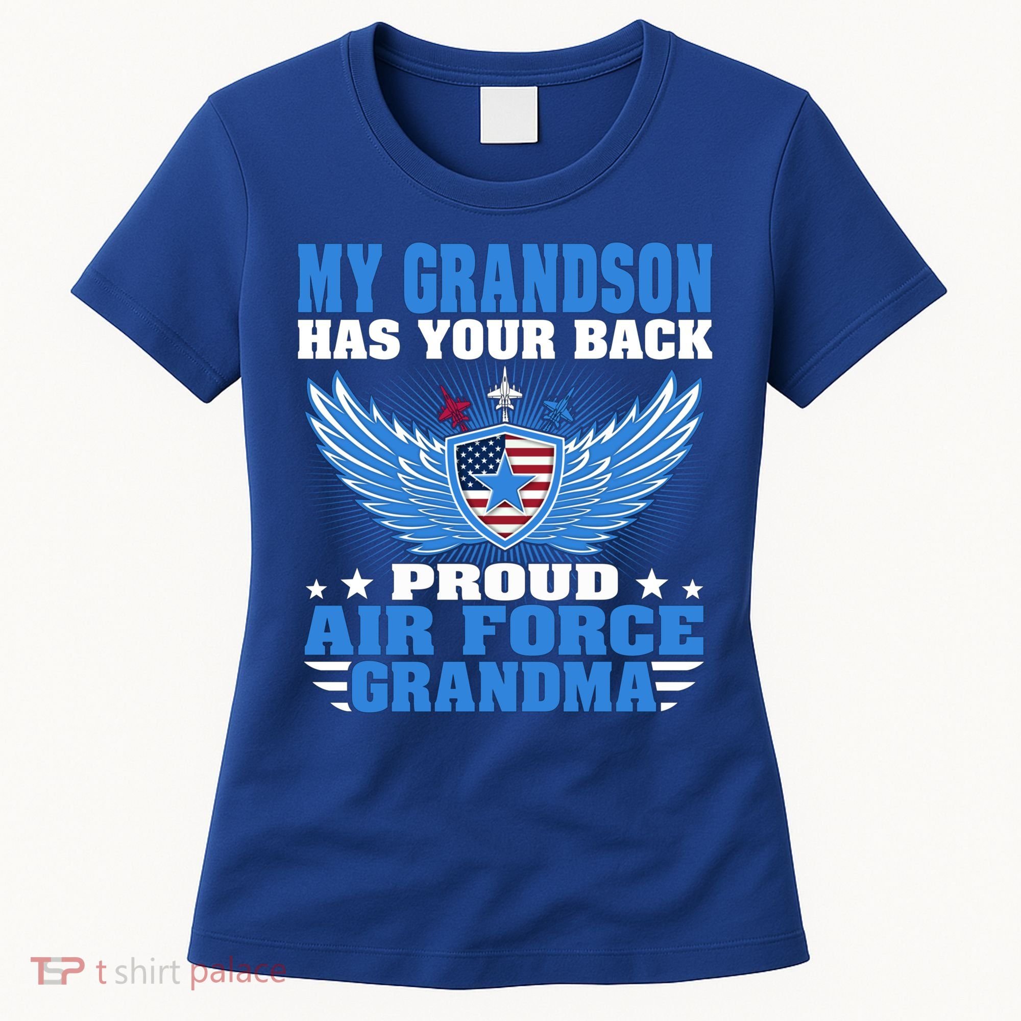 My Grandson Has Your Back Proud Air Force Grandma Military Cool Gift Women's T-Shirt