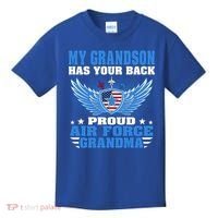 My Grandson Has Your Back Proud Air Force Grandma Military Cool Gift Kids T-Shirt thumb 0