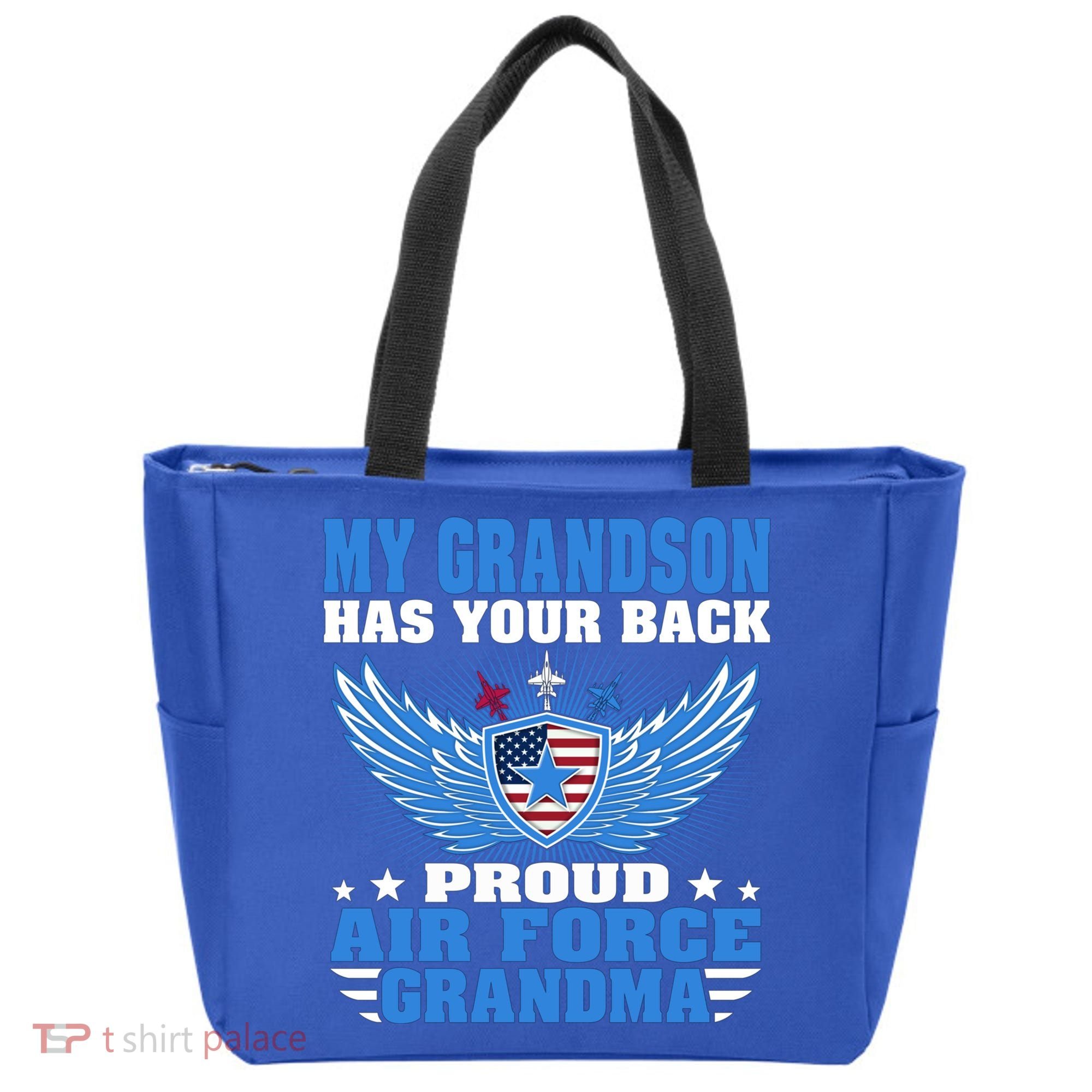 My Grandson Has Your Back Proud Air Force Grandma Military Cool Gift Tote Bag