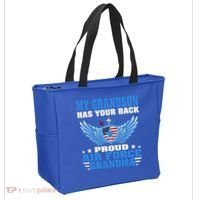 My Grandson Has Your Back Proud Air Force Grandma Military Cool Gift Tote Bag thumb 2