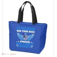 My Grandson Has Your Back Proud Air Force Grandma Military Cool Gift Tote Bag thumb 3