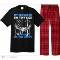 My Grandson Has Your Back Proud Air Force Grandpa Military Gift Pajama Set thumb 0