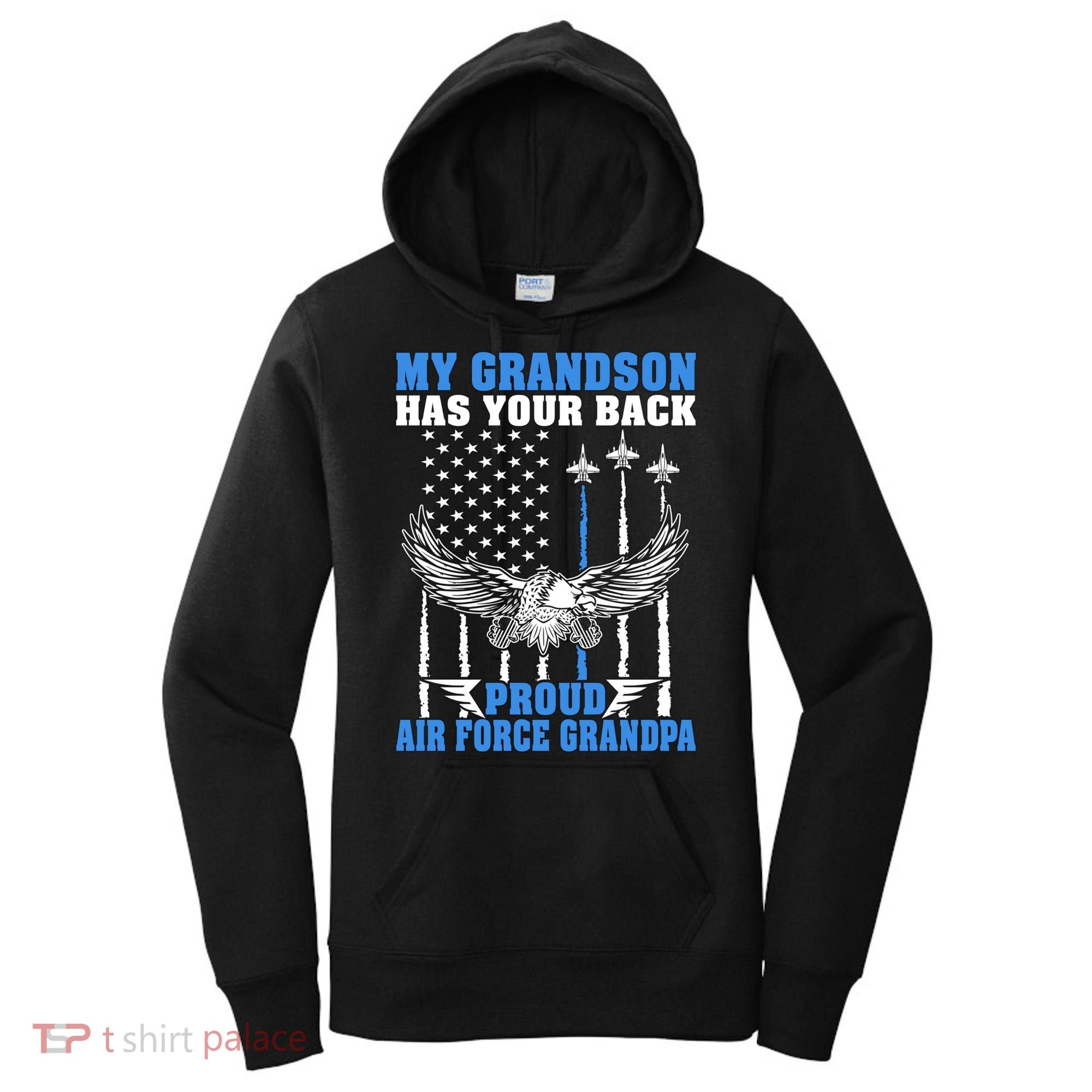 My Grandson Has Your Back Proud Air Force Grandpa Military Gift Women's Hoodie