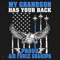 My Grandson Has Your Back Proud Air Force Grandpa Military Gift Women's Hoodie thumb 2