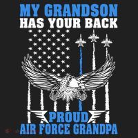 My Grandson Has Your Back Proud Air Force Grandpa Military Gift Golf Towel thumb 3