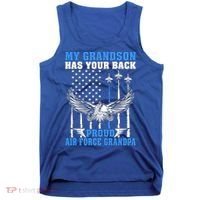 My Grandson Has Your Back Proud Air Force Grandpa Military Gift Tank Top thumb 0