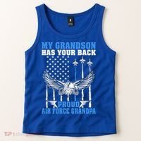 My Grandson Has Your Back Proud Air Force Grandpa Military Gift Tank Top thumb 2