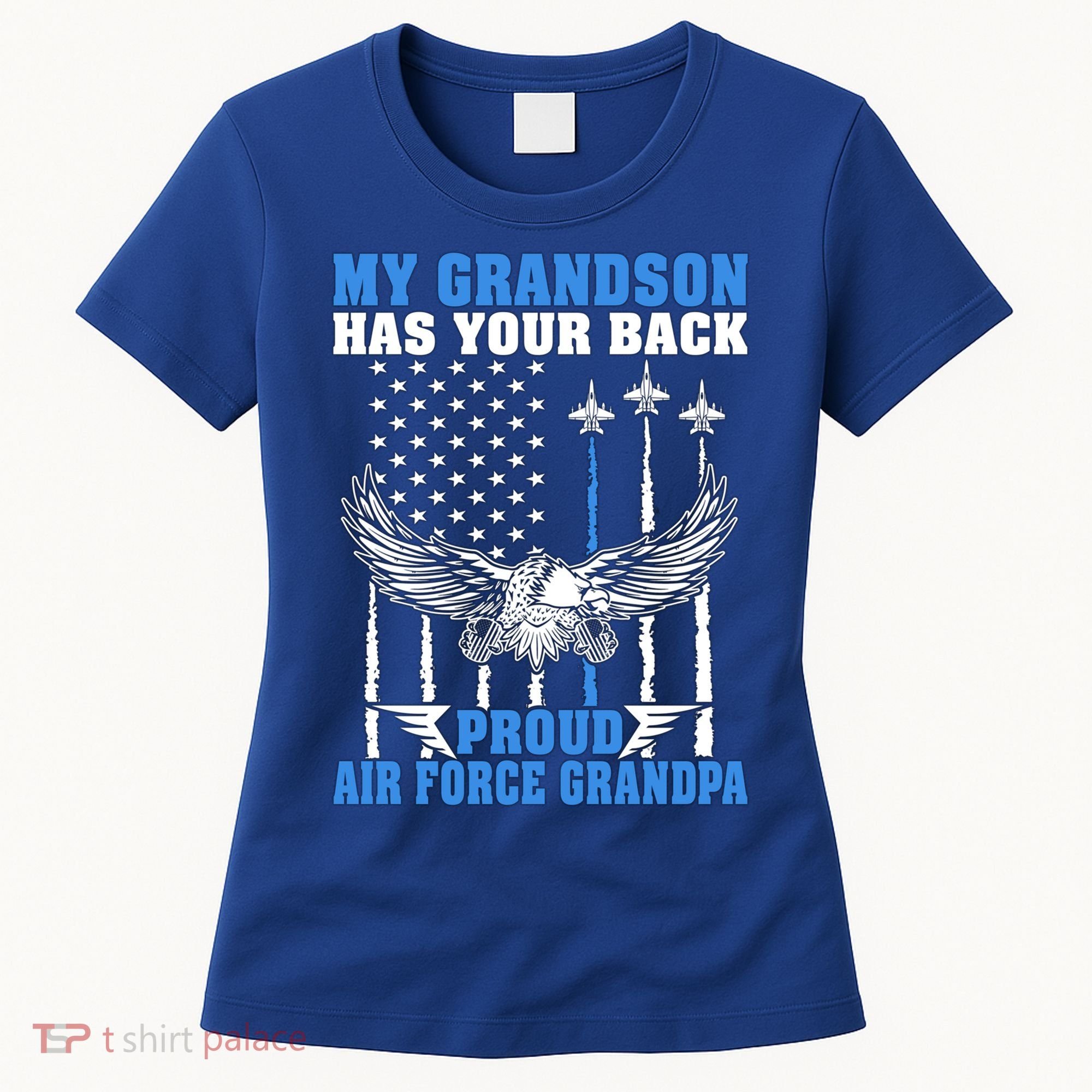 My Grandson Has Your Back Proud Air Force Grandpa Military Gift Women's T-Shirt