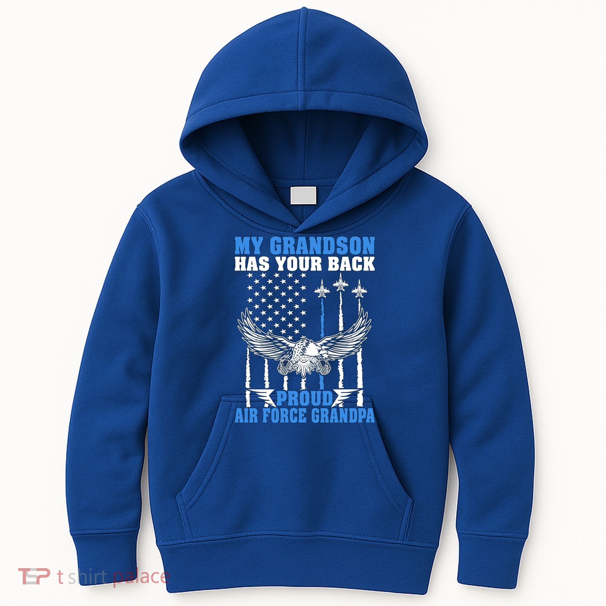 My Grandson Has Your Back Proud Air Force Grandpa Military Gift Kids Hoodie