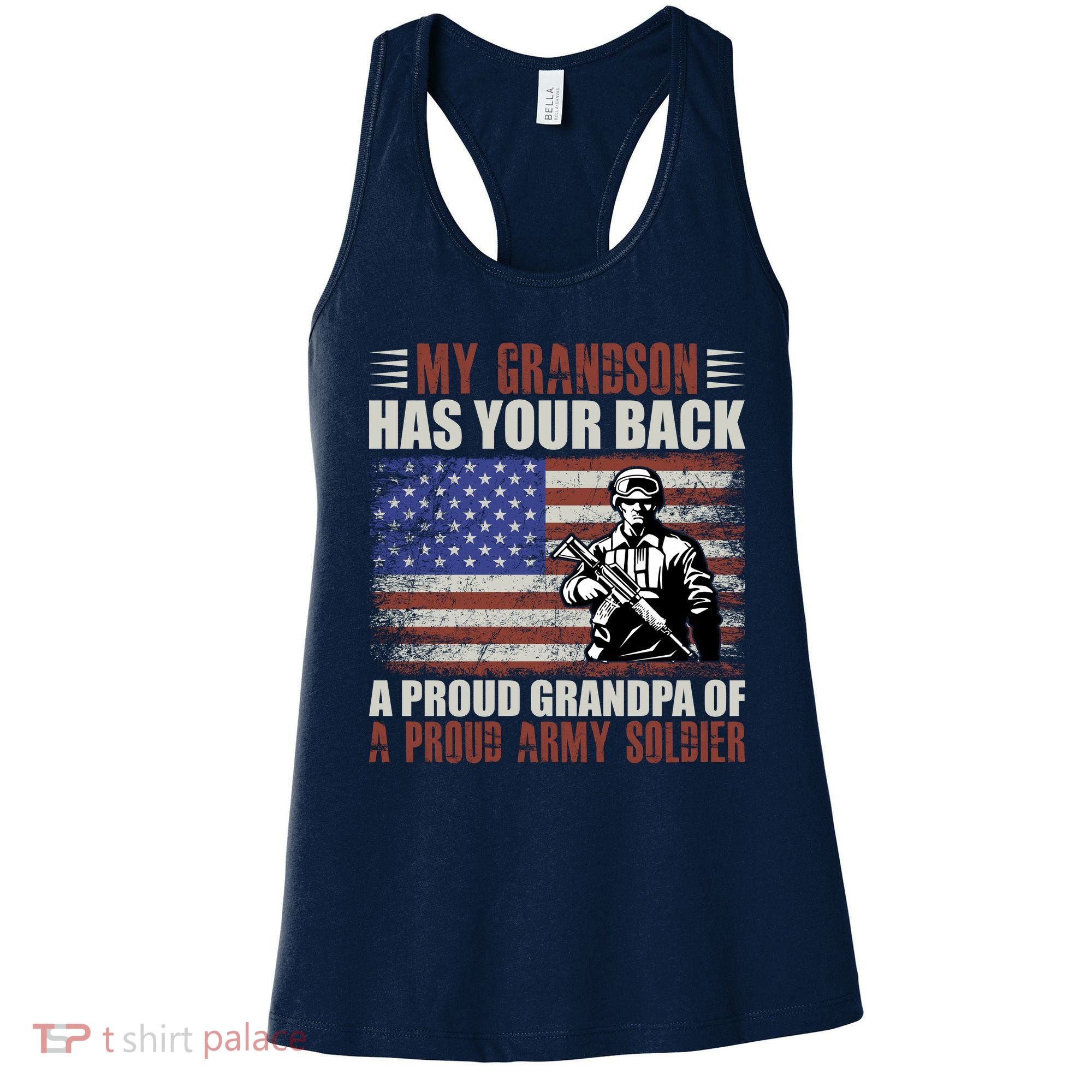 My Grandson Has Your Back, Proud Grandpa Of A Army Soldier Women's Tank Top