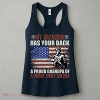 My Grandson Has Your Back, Proud Grandpa Of A Army Soldier Women's Tank Top thumb 3
