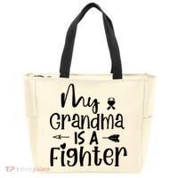 My Grandma Is A Fighter Breast Cancer Awareness Tote Bag thumb 0