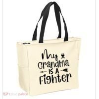 My Grandma Is A Fighter Breast Cancer Awareness Tote Bag thumb 2
