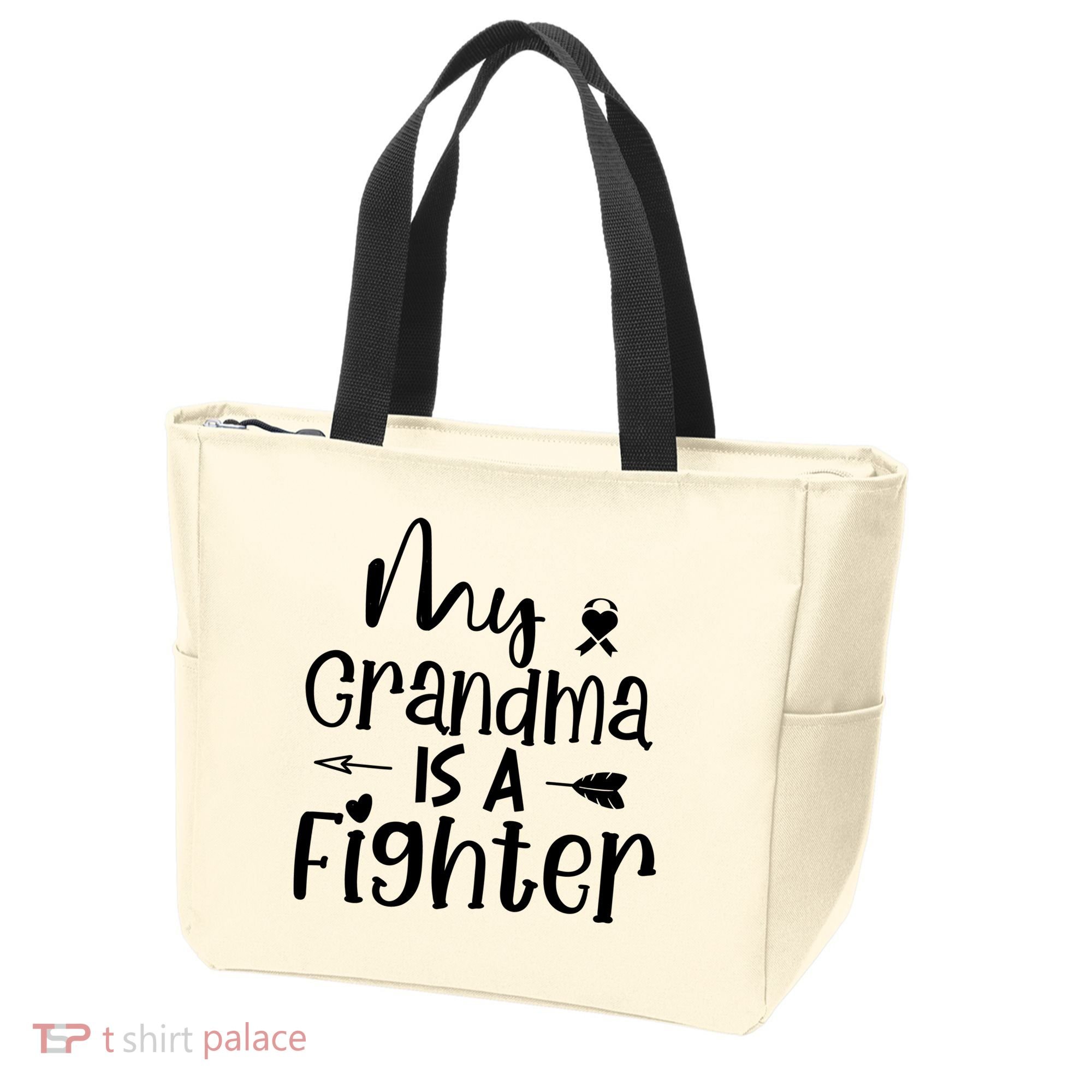 My Grandma Is A Fighter Breast Cancer Awareness Tote Bag