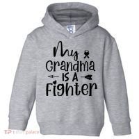 My Grandma Is A Fighter Breast Cancer Awareness Toddler Hoodie thumb 0