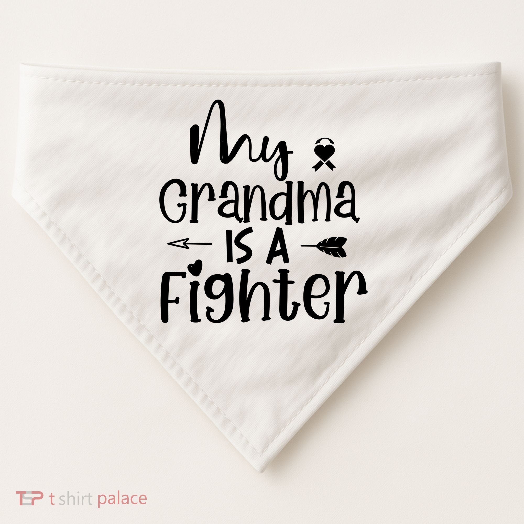 My Grandma Is A Fighter Breast Cancer Awareness USA-Made Doggie Bandana