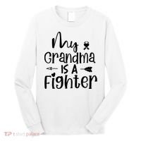 My Grandma Is A Fighter Breast Cancer Awareness Long Sleeve Shirt thumb 0