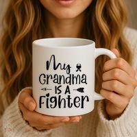 My Grandma Is A Fighter Breast Cancer Awareness Coffee Mug thumb 3