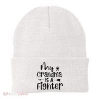 My Grandma Is A Fighter Breast Cancer Awareness Beanie thumb 0