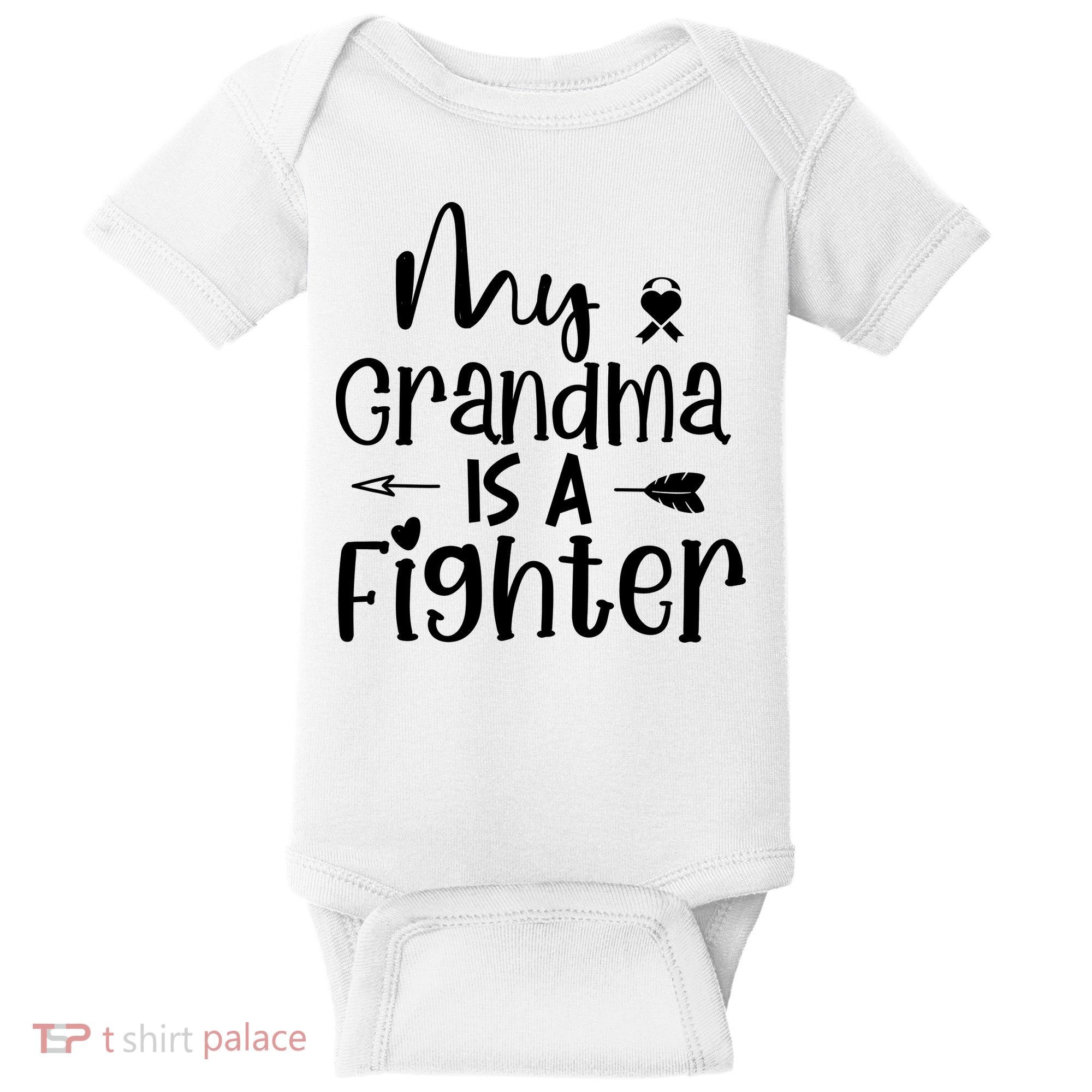 My Grandma Is A Fighter Breast Cancer Awareness Baby Bodysuit