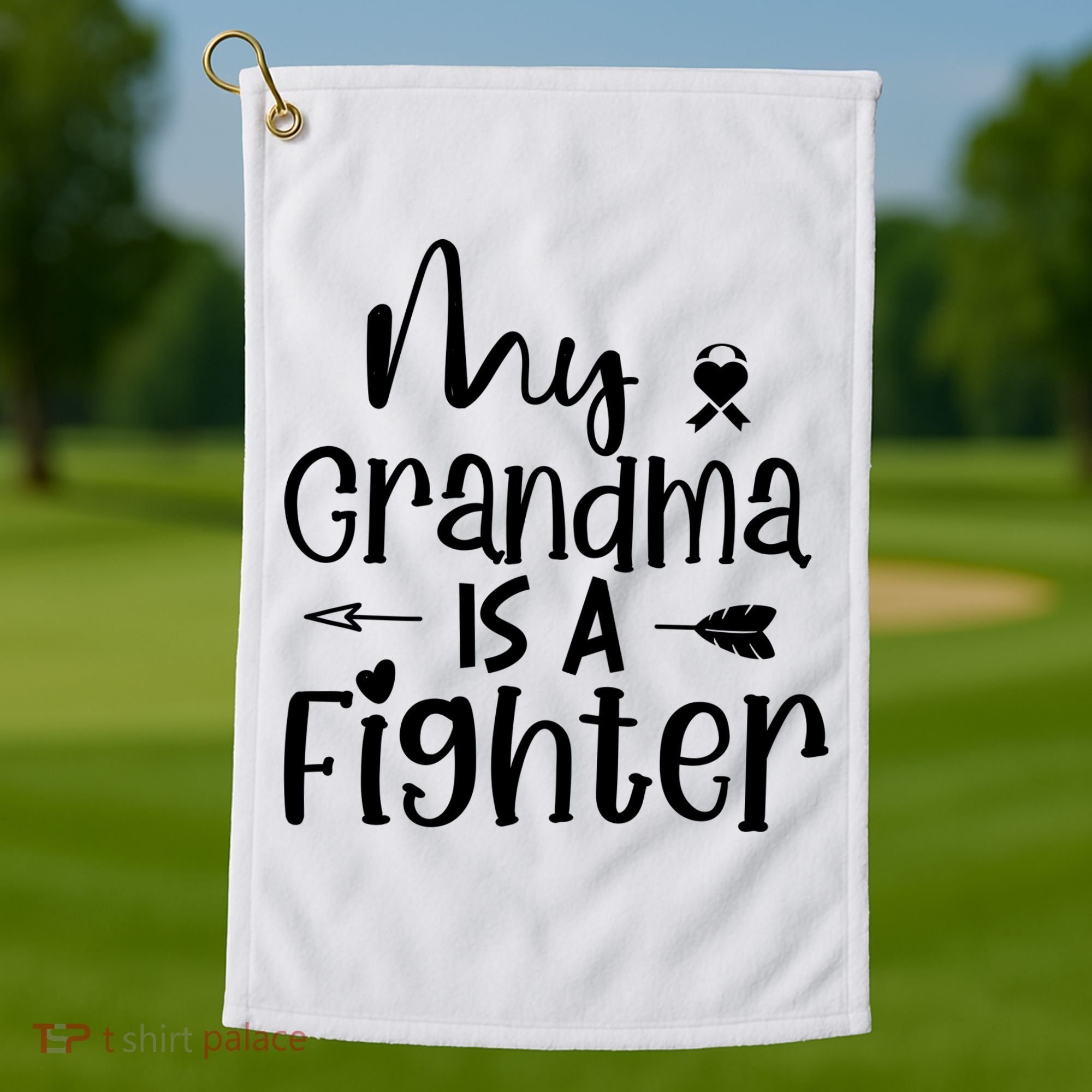 My Grandma Is A Fighter Breast Cancer Awareness Golf Towel