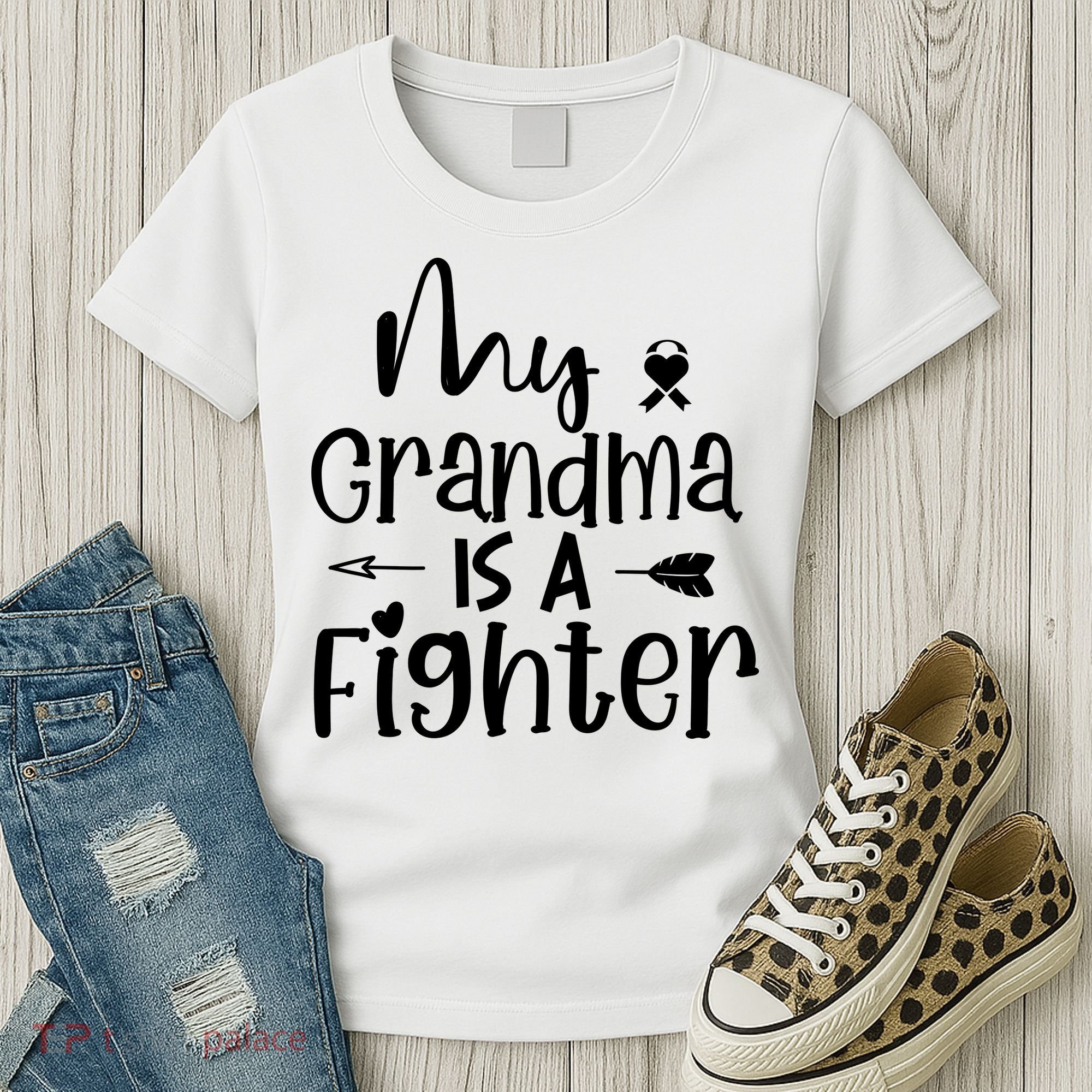 My Grandma Is A Fighter Breast Cancer Awareness Women's T-Shirt