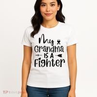 My Grandma Is A Fighter Breast Cancer Awareness Women's T-Shirt thumb 4