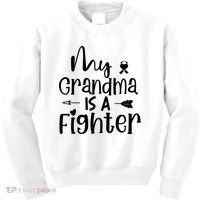 My Grandma Is A Fighter Breast Cancer Awareness Kids Sweatshirt thumb 0