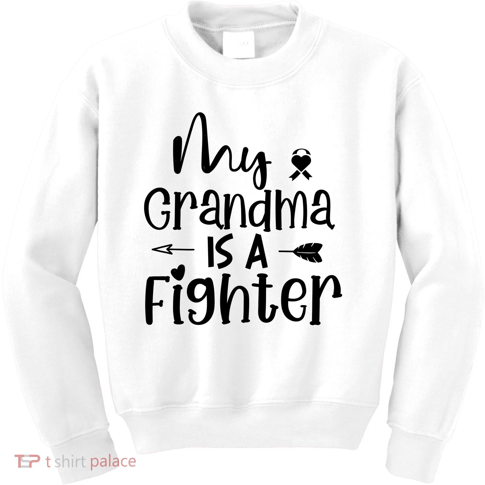 My Grandma Is A Fighter Breast Cancer Awareness Kids Sweatshirt