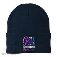 My God Is Stronger Then Thyroid Cancer Beanie thumb 0