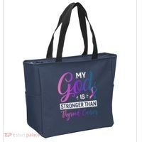 My God Is Stronger Then Thyroid Cancer Tote Bag thumb 2