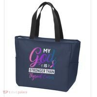 My God Is Stronger Then Thyroid Cancer Tote Bag thumb 3