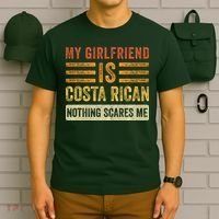 My Girlfriend Is Costa Rican Nothing Scares Me Fun Boyfriend T-Shirt thumb 6