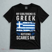 My Girlfriend Is Greek Nothing Scares Me Greece Flag T-Shirt thumb 5