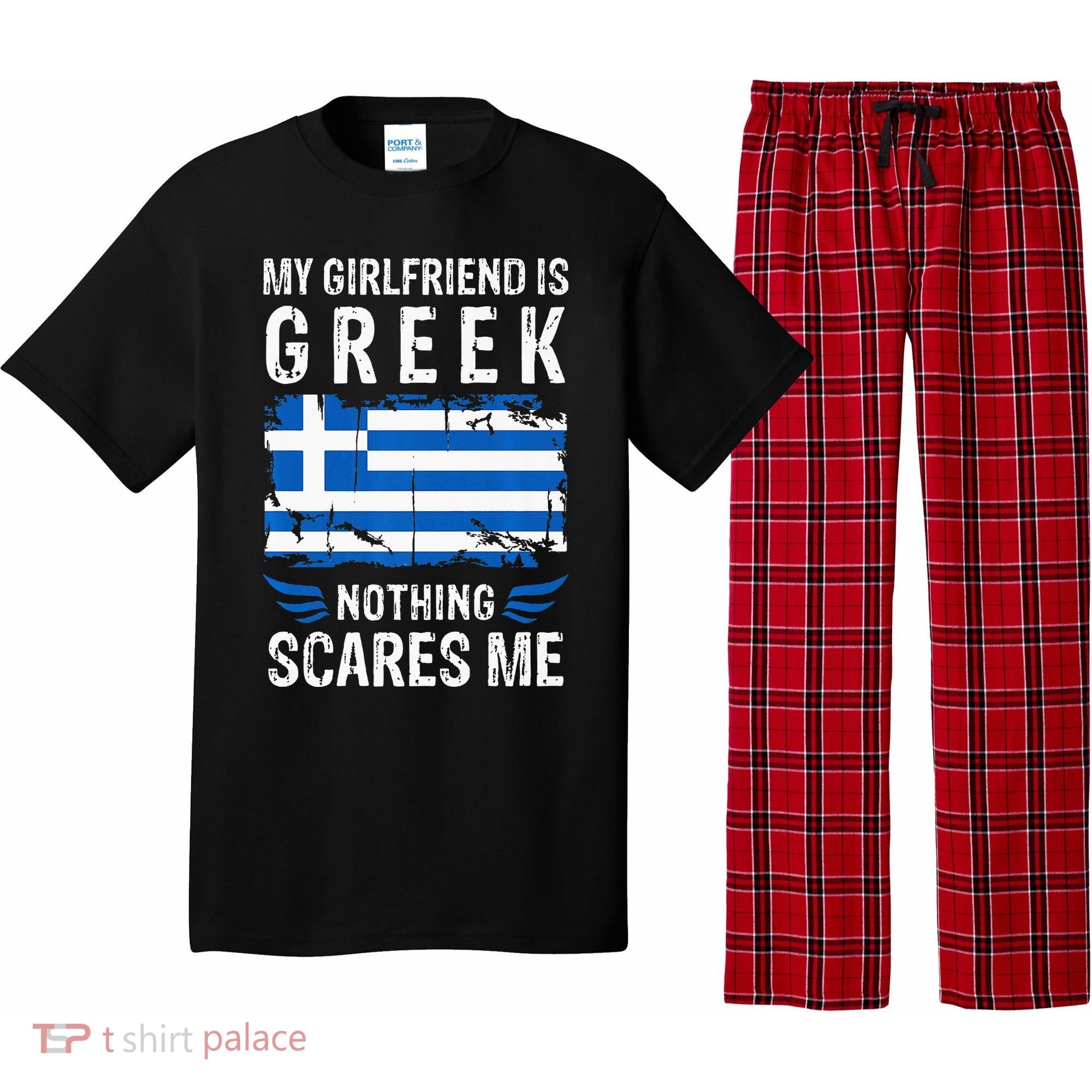 My Girlfriend Is Greek Nothing Scares Me Greece Flag Pajama Set