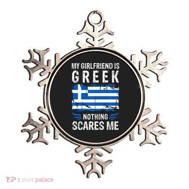 My Girlfriend Is Greek Nothing Scares Me Greece Flag Ornament