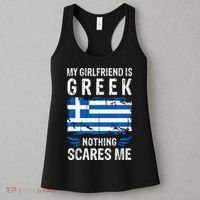 My Girlfriend Is Greek Nothing Scares Me Greece Flag Women's Tank Top thumb 3