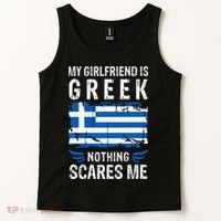 My Girlfriend Is Greek Nothing Scares Me Greece Flag Tank Top thumb 2