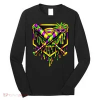Mardi Gras Ice Cream Drip Baseball Long Sleeve Shirt thumb 0