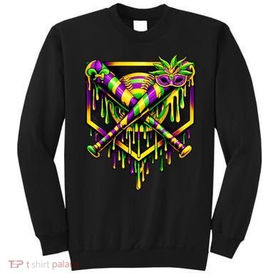 Mardi Gras Ice Cream Drip Baseball Sweatshirt