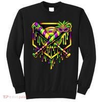 Mardi Gras Ice Cream Drip Baseball Sweatshirt thumb 0