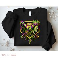 Mardi Gras Ice Cream Drip Baseball Sweatshirt thumb 2