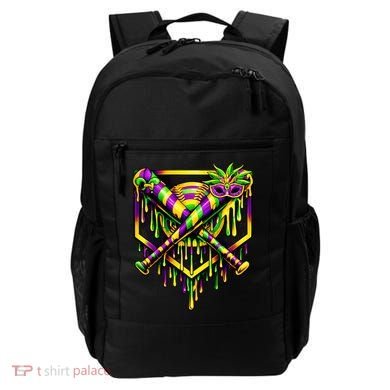 Mardi Gras Ice Cream Drip Baseball Backpack