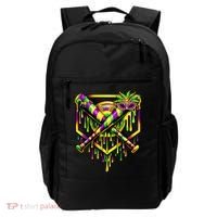 Mardi Gras Ice Cream Drip Baseball Backpack thumb 0