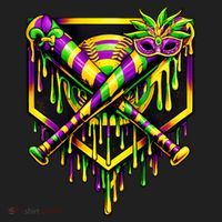 Mardi Gras Ice Cream Drip Baseball Beanie thumb 2